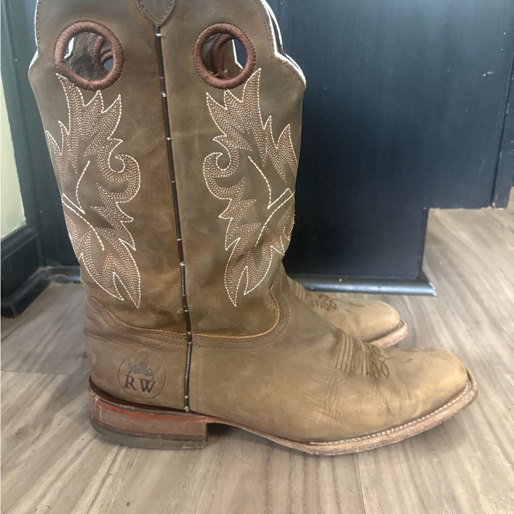Double H Brown Western Cowboy Boots with Tan Stitching